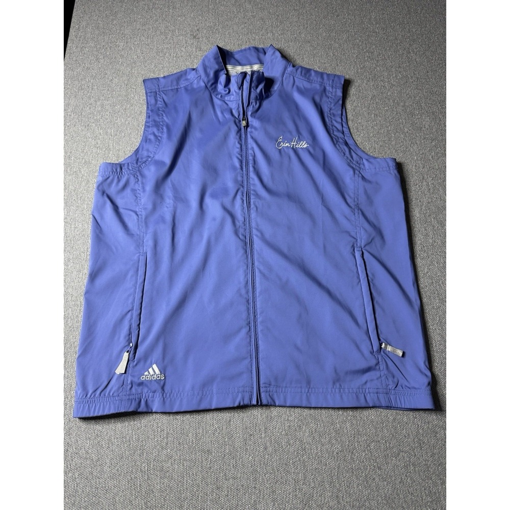 Adidas Women's Periwinkle Blue Golf Wind Vest Med "Erin Hill" Former US Open 09'